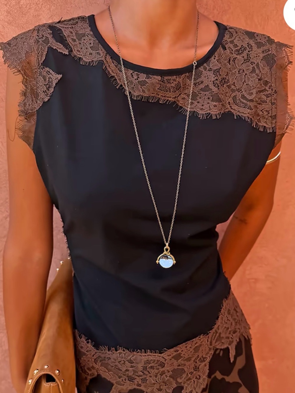 Never Fully Dressed Black Lace-Trim Skirt and Sleeveless Top